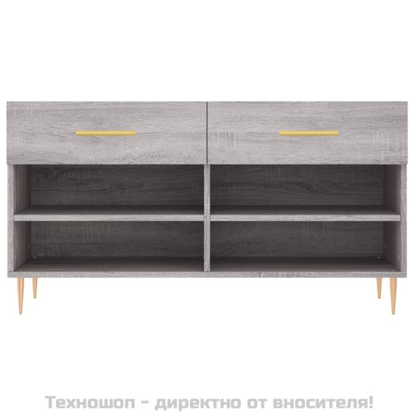 Пейка за обувки, сив сонома, 102x35x55 см, инженерно дърво