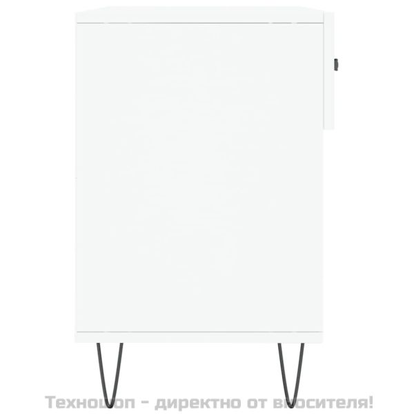 Пейка за обувки, бяла, 102x35x55 см, инженерно дърво