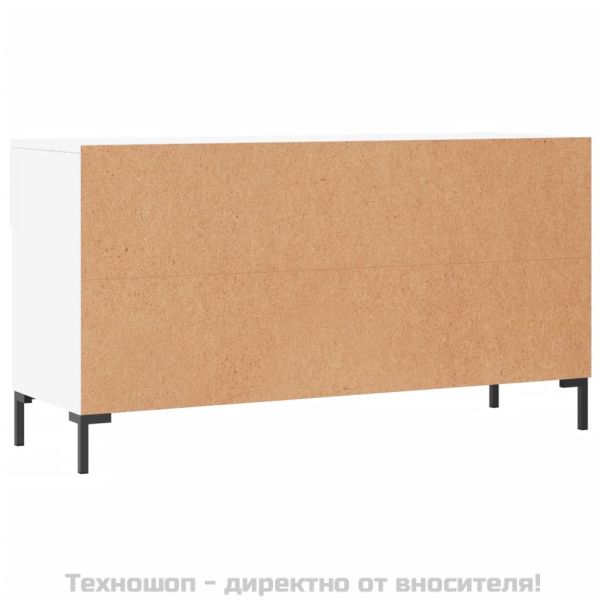 Пейка за обувки, бяла, 102x35x55 см, инженерно дърво