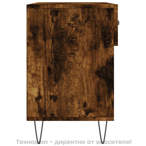 Пейка за обувки, опушен дъб, 102x35x55 см, инженерно дърво