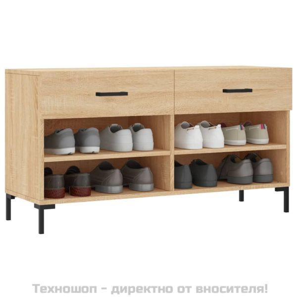 Пейка за обувки, сонома дъб, 102x35x55 см, инженерно дърво