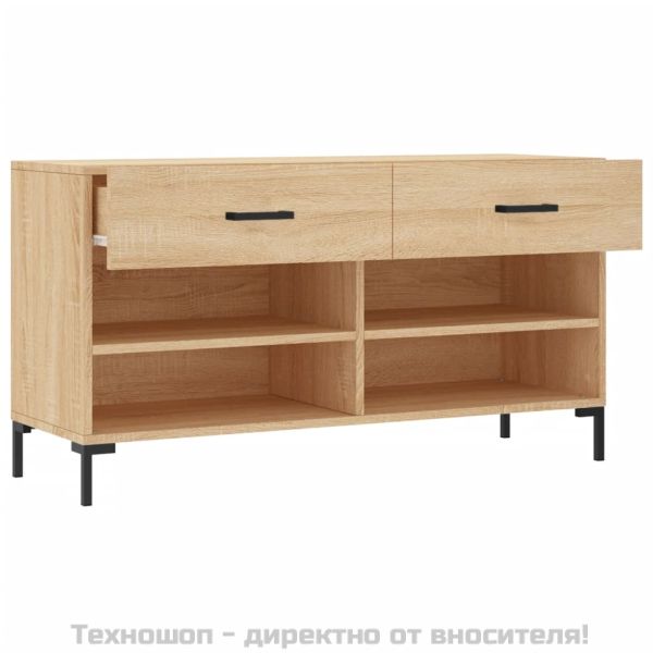 Пейка за обувки, сонома дъб, 102x35x55 см, инженерно дърво