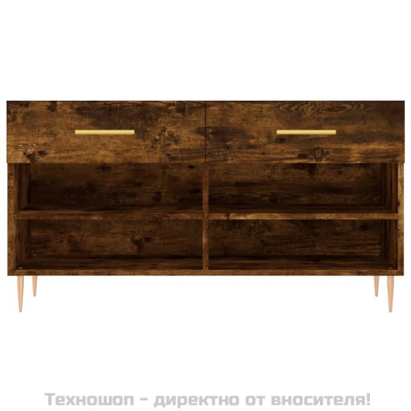 Пейка за обувки, опушен дъб, 102x35x55 см, инженерно дърво