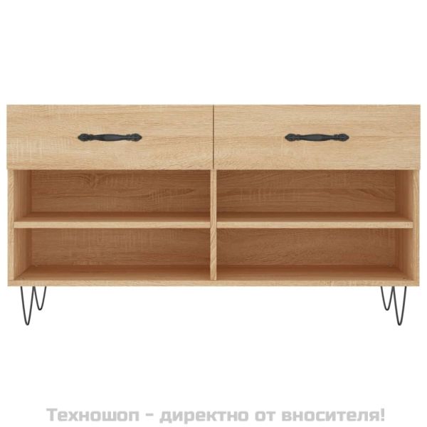 Пейка за обувки, сонома дъб, 102x35x55 см, инженерно дърво