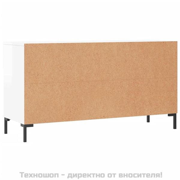 Пейка за обувки, бял гланц, 102x35x55 см, инженерно дърво