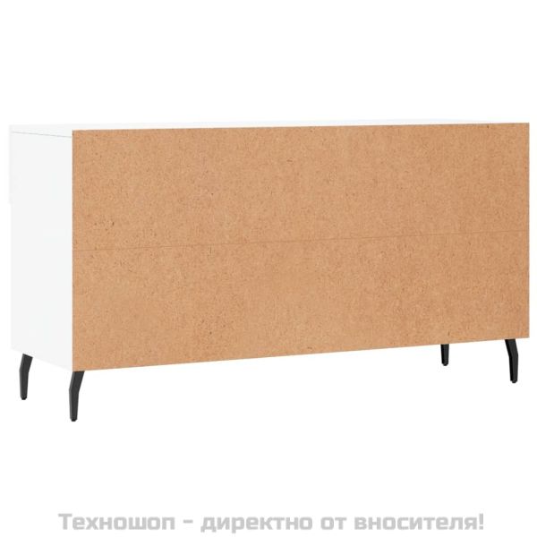 Пейка за обувки, бяла, 102x35x55 см, инженерно дърво