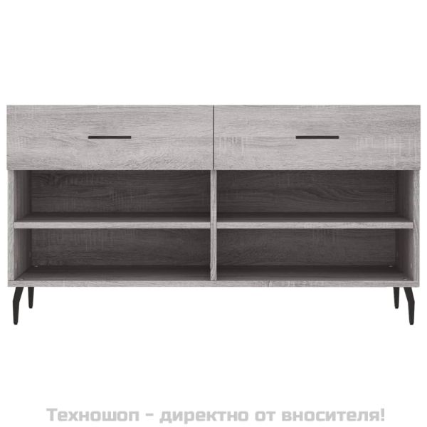Пейка за обувки, сив сонома, 102x35x55 см, инженерно дърво