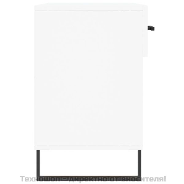 Пейка за обувки, бяла, 102x35x55 см, инженерно дърво