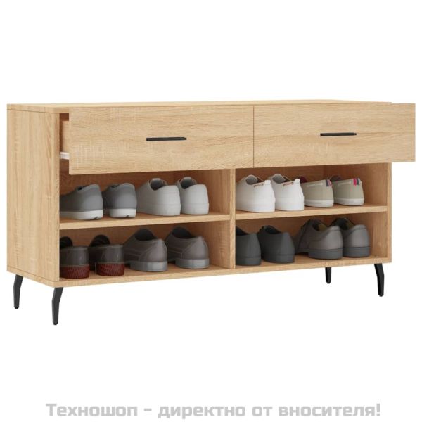 Пейка за обувки, сонома дъб, 102x35x55 см, инженерно дърво