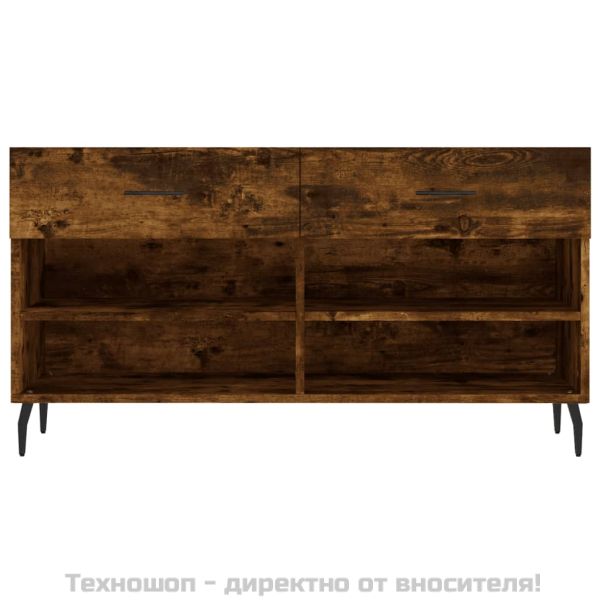 Пейка за обувки, опушен дъб, 102x35x55 см, инженерно дърво