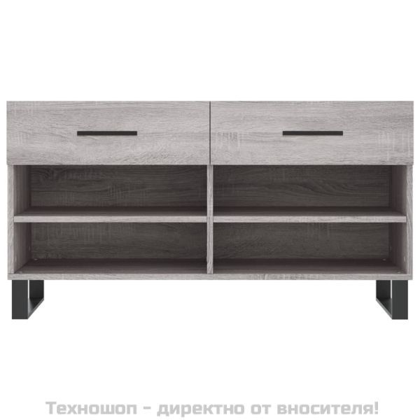 Пейка за обувки, сив сонома, 102x35x55 см, инженерно дърво