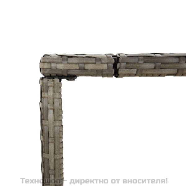 Градински бар комплект с възглавници 7 части сив полиратан