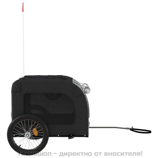 Ремарке за колело за любимци сив и черен Оксфорд плат и желязо