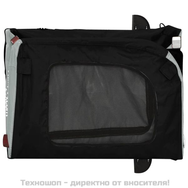 Ремарке за колело за любимци сив и черен Оксфорд плат и желязо