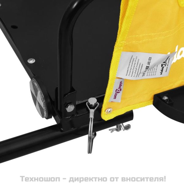 Ремарке за колело, жълто, Оксфорд плат и желязо