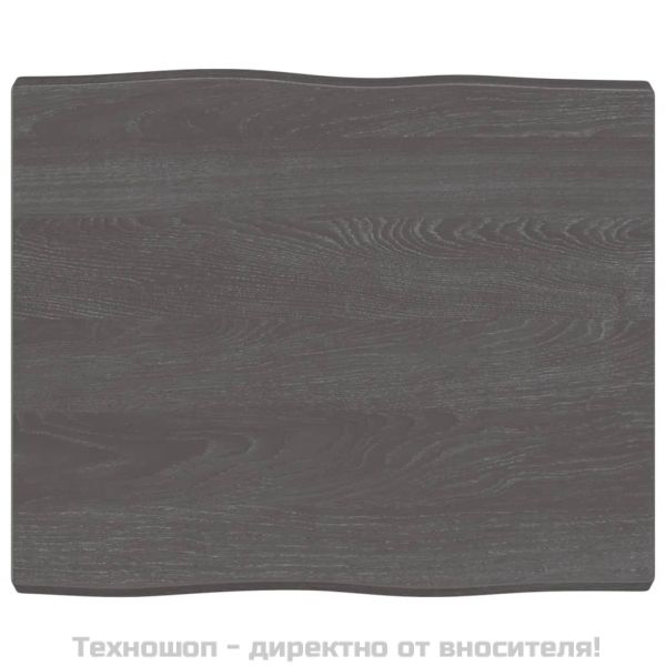 Плот за маса тъмнокафяв 60x50x(2-4) см обработен масивен дъб