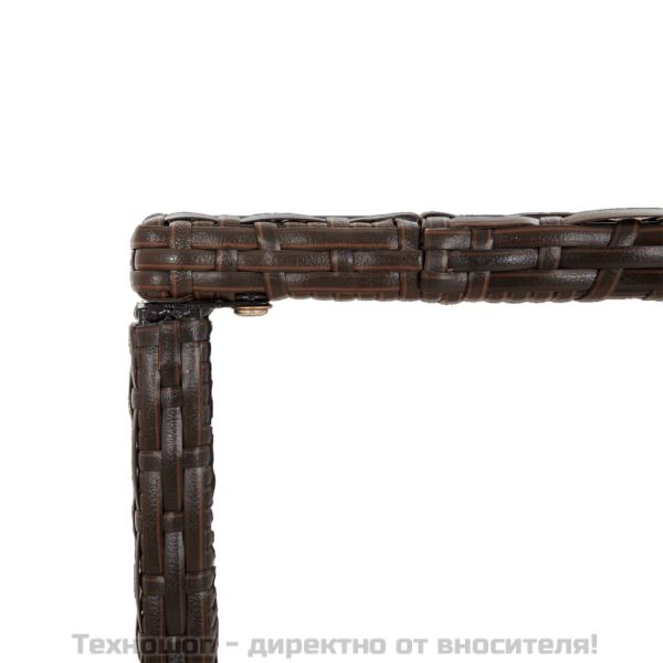 Градински бар комплект с възглавници 9 части кафяв полиратан