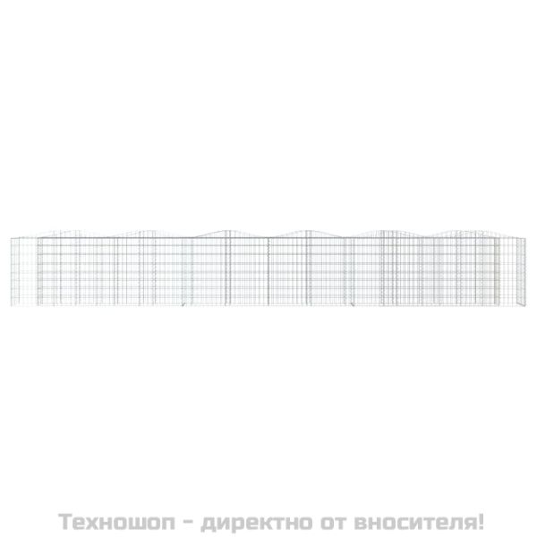 Извит габион повдигната леха 600x50x100 см поцинковано желязо