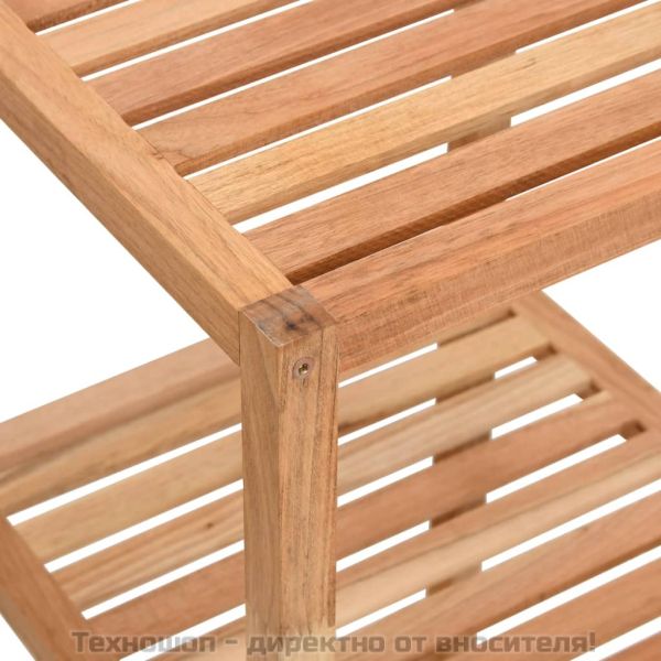 Етажерка за баня, 36x36x112 см, орехово дърво масив