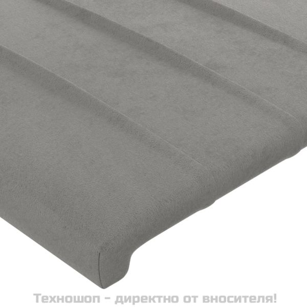 Табла за легло, светло сива, 80x5x118/128 см, кадифе