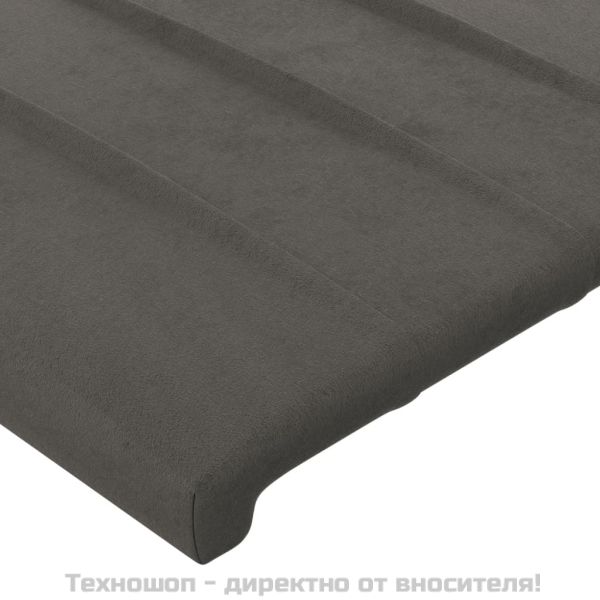 Табла за легло, тъмносива, 80x5x118/128 см, кадифе