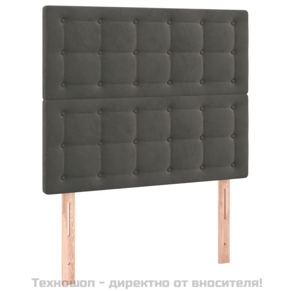Табла за легло, тъмносива, 80x5x118/128 см, кадифе