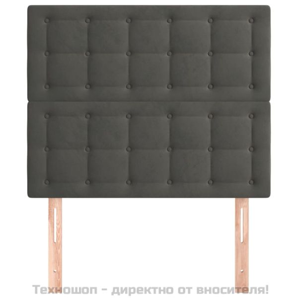 Табла за легло, тъмносива, 80x5x118/128 см, кадифе