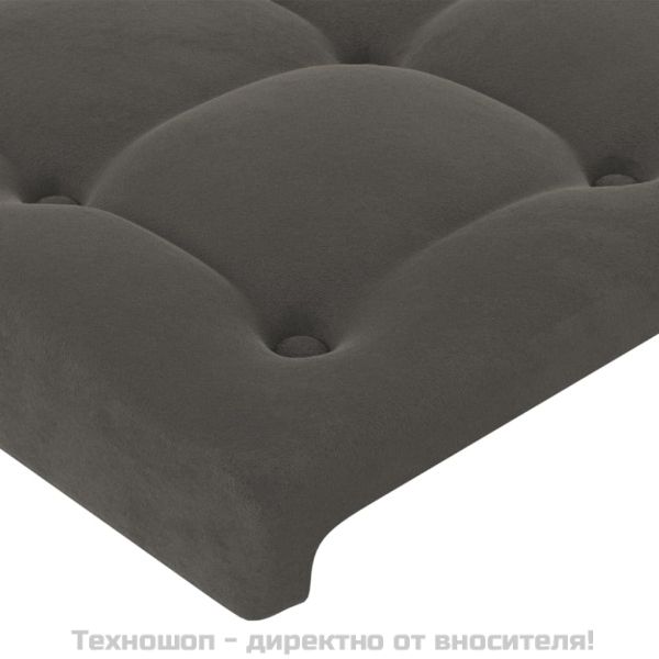 Табла за легло, тъмносива, 80x5x118/128 см, кадифе