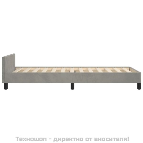 Рамка за легло без матрак, светлосива, 80x200 см, кадифе