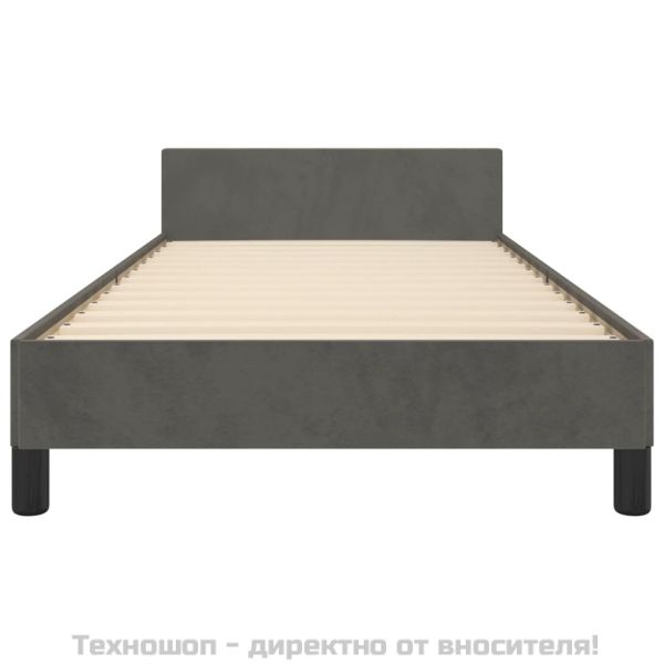 Рамка за легло без матрак, тъмносива, 80x200 см, кадифе