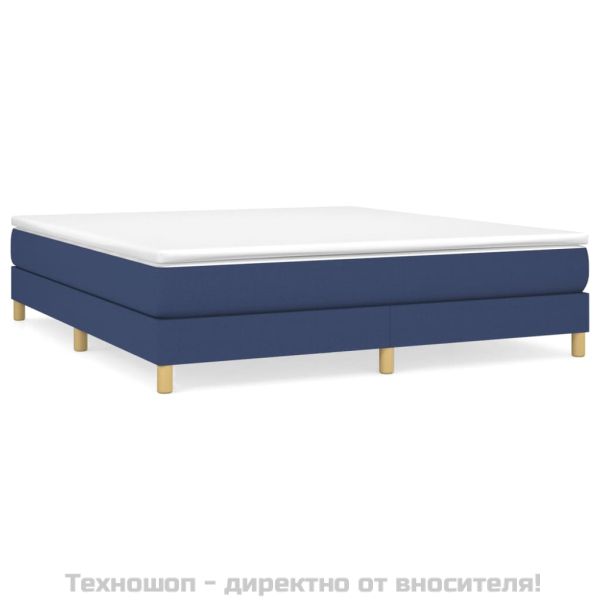 Боксспринг легло с матрак, синьо, 160x200 см, плат