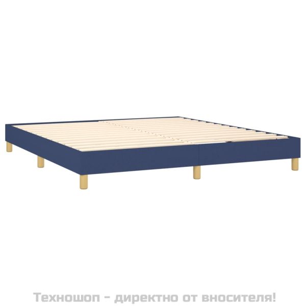 Боксспринг легло с матрак, синьо, 160x200 см, плат