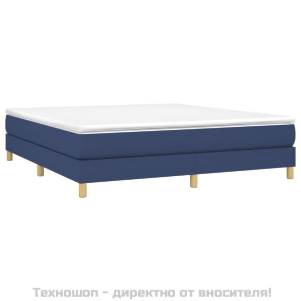 Рамка за легло с пружини, синя, 160x200 см, плат
