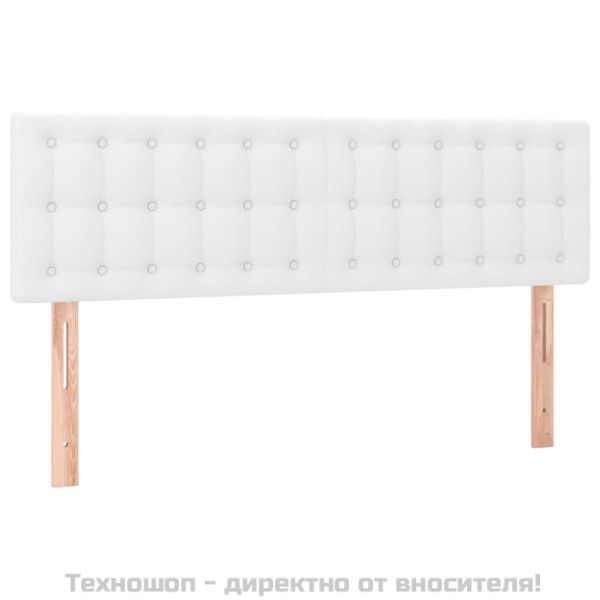 Горни табли за легло 2 бр бели 72x5x78/88 см изкуствена кожа