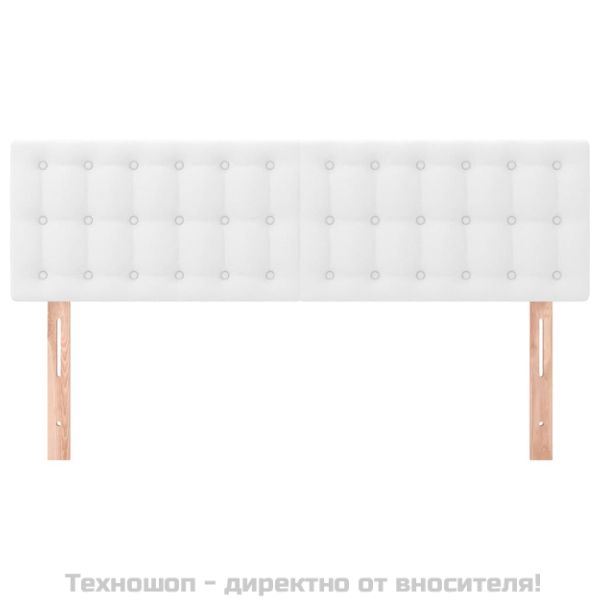 Горни табли за легло 2 бр бели 72x5x78/88 см изкуствена кожа