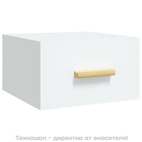 Нощни шкафчета за стенен монтаж, 2 бр, бели, 35x35x20 см
