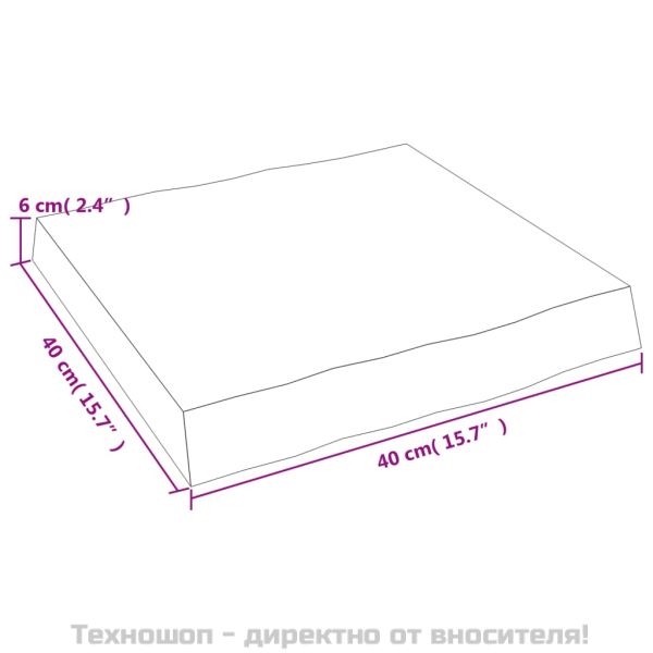 Плот за маса светлокафяв 40x40x(2-6) см обработен масивен дъб