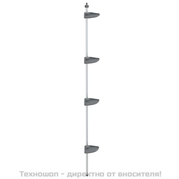 4-степенна телескопична ъглова полица за душ сребърист алуминий