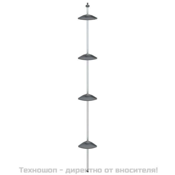 4-степенна телескопична ъглова полица за душ сребърист алуминий