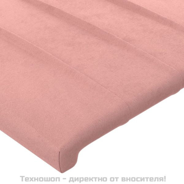 Табла за легло, розова, 180x5x118/128 см, кадифе