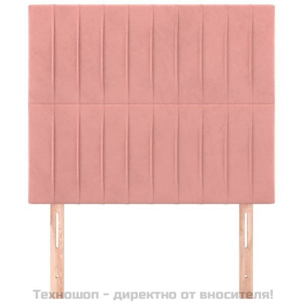 Табла за легло, розова, 100x5x118/128 см, кадифе