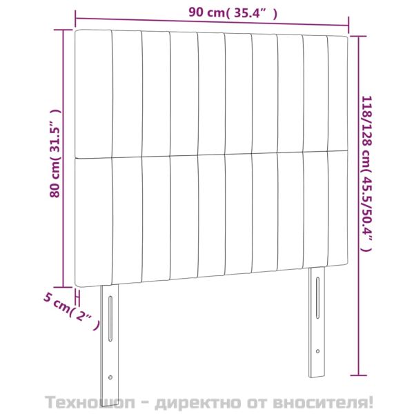 Табла за легло, светло сива, 90x5x118/128 см, плат