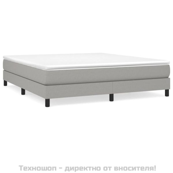 Рамка за легло с пружини, светлосива, 160x200 см, плат