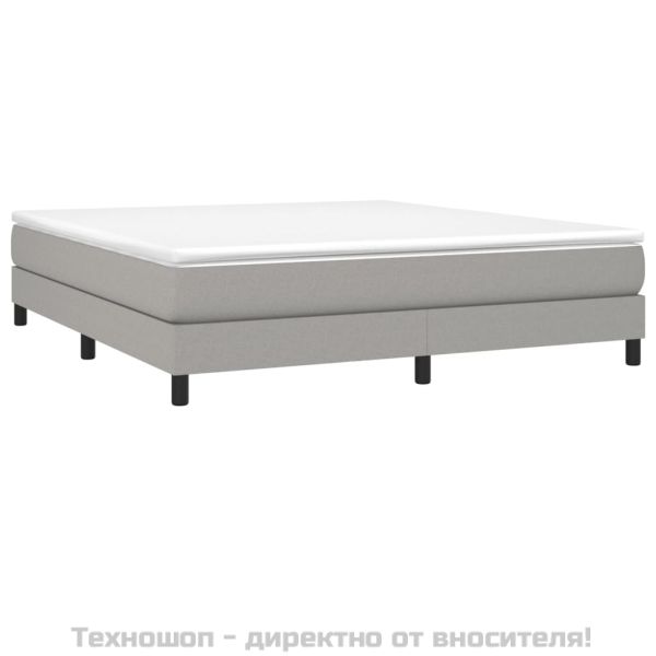 Рамка за легло с пружини, светлосива, 160x200 см, плат