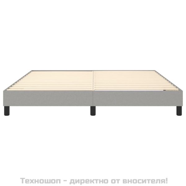 Рамка за легло с пружини, светлосива, 160x200 см, плат