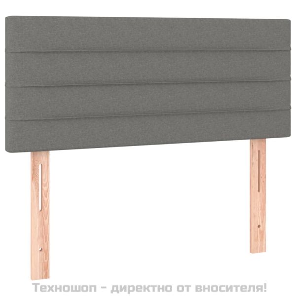 Боксспринг легло с матрак, тъмносиво, 120x200 см, плат