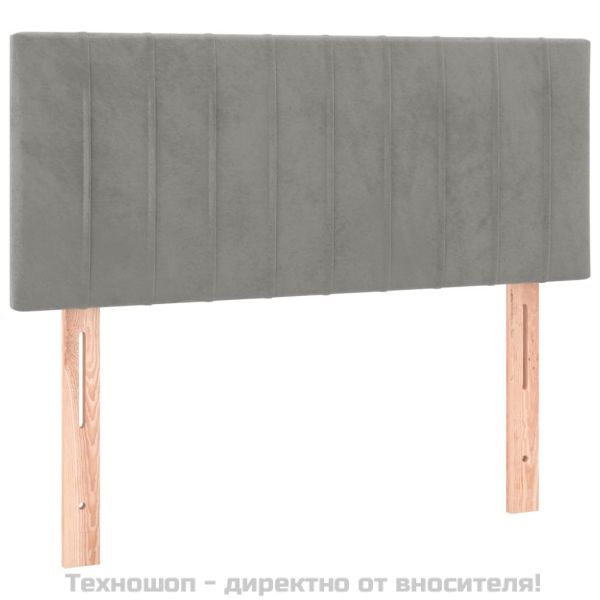 Боксспринг легло с матрак, светлосиво, 120x200 см, кадифе