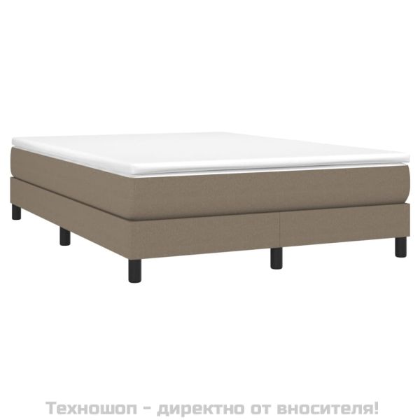 Боксспринг легло с матрак, таупе, 140x200 см, плат