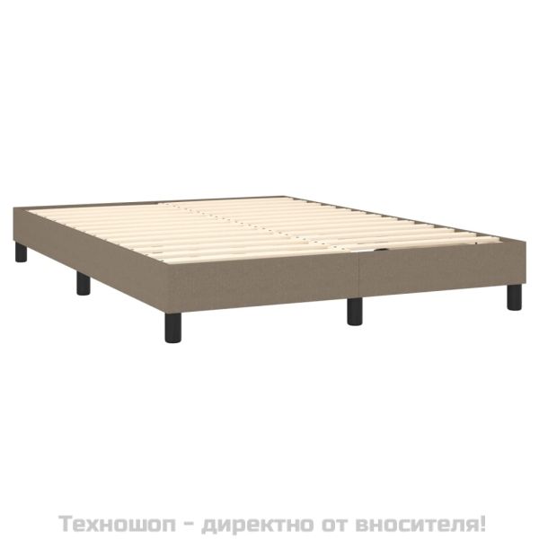 Боксспринг легло с матрак, таупе, 140x200 см, плат