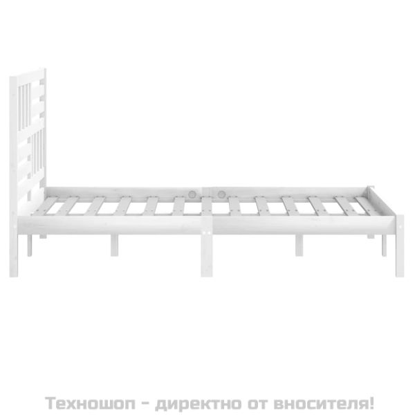 Рамка за легло без матрак, бял, 150x200 см, бор масив